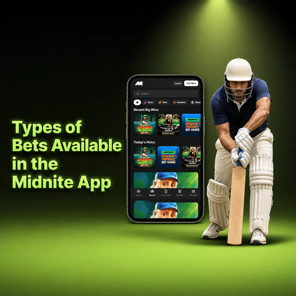 Types of Bets Available in the Midnite App