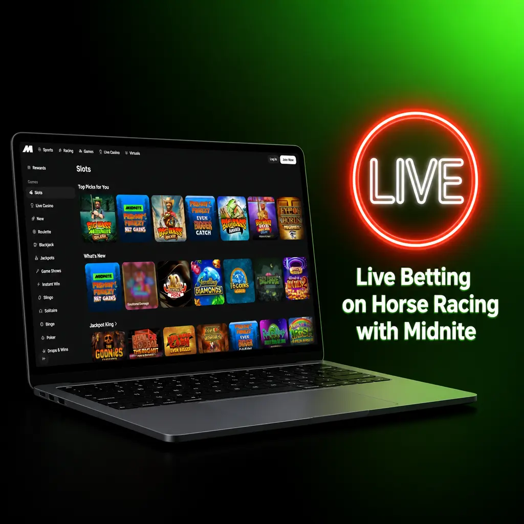 Live horse racing betting on Midnite with real-time odds, Cash Out, fast settlement and multiples support during races