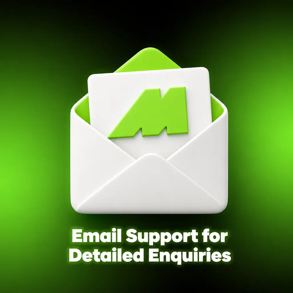 Email support for detailed Midnite enquiries, complaints, and account disputes with 24-hour reply time
