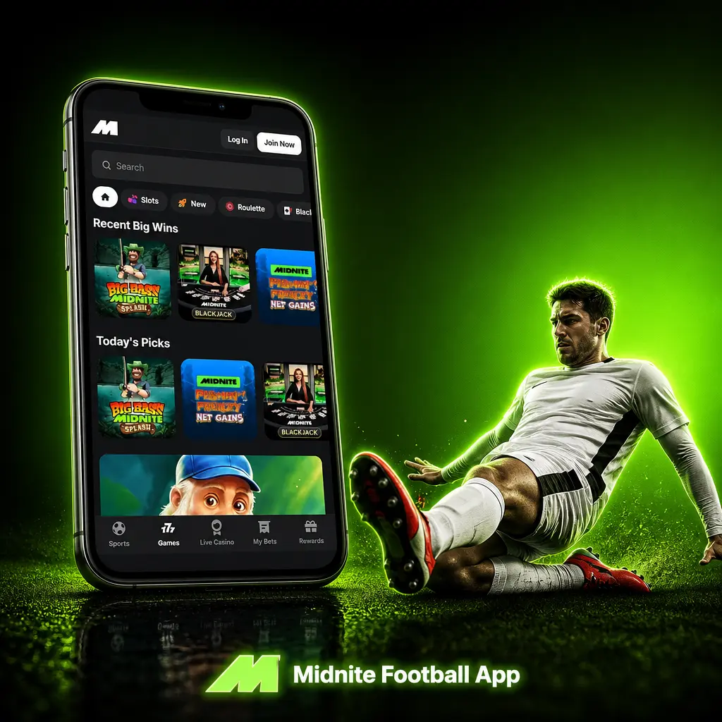 Midnite football betting app on iOS and Android with live streaming, Bet Builder and welcome offer free bets and spins